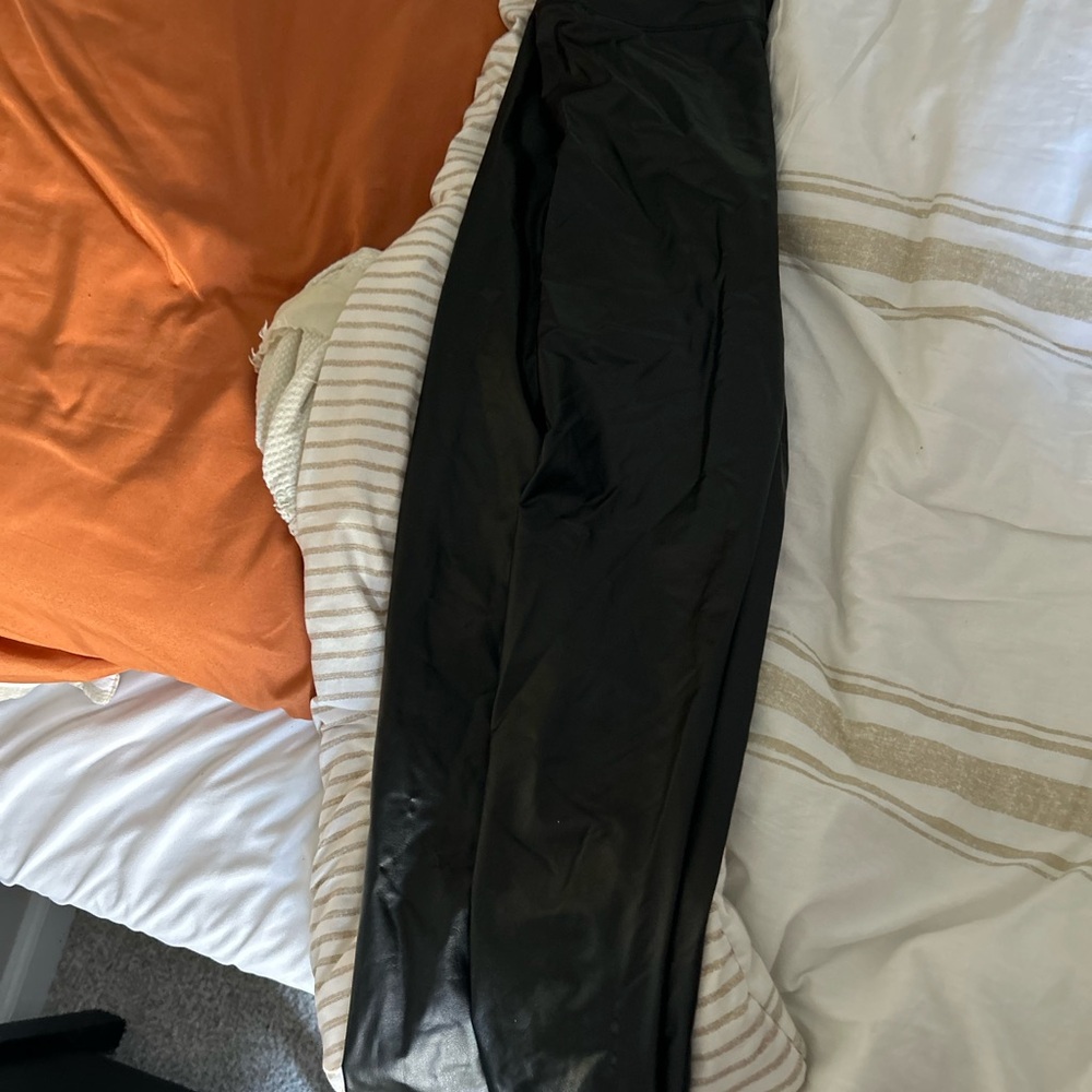 Aerie Black Faux Leather Pants